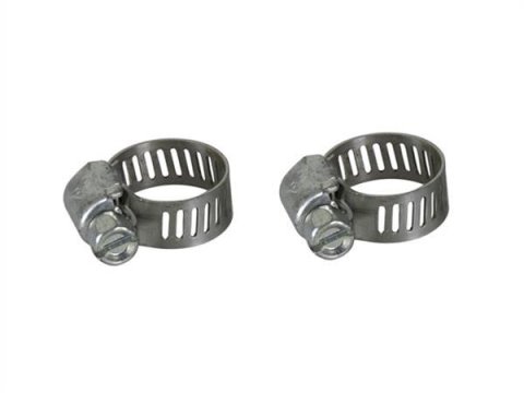 aFe Stainless Steel Hose Clamps 59-01001-MA Clamps, Worm Gear Style, Steel, Natural, 0.125 in. to 0.313 in. O.D., Pair
