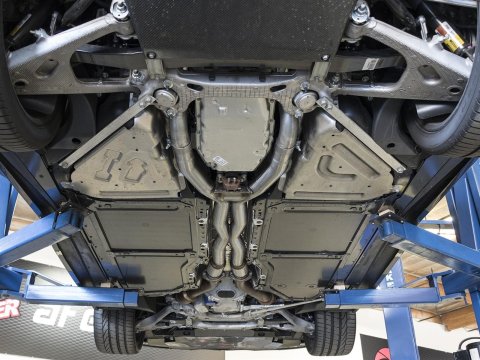 AFE Power - Exhaust Pipes, Intermediate Pipes for 2014-2019 CORVETTE 48-34129-1YC Twisted Steel X-Pipe 3 IN 304 Stainless Steel w/ Cat Chevrolet Corvette (C7) & Z06 14-17 V8-6.2L/6.2L (sc) LT1