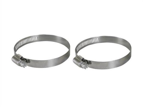 aFe Stainless Steel Hose Clamps 59-01011-MA Clamps, Worm Gear Style, Steel, Natural, 2.313 in. to 3.250 in. O.D., Pair