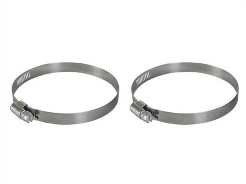 aFe Stainless Steel Hose Clamps 59-01015-MA Clamps, Worm Gear Style, Steel, Natural, 3.313 in. to 4.250 in. O.D., Pair