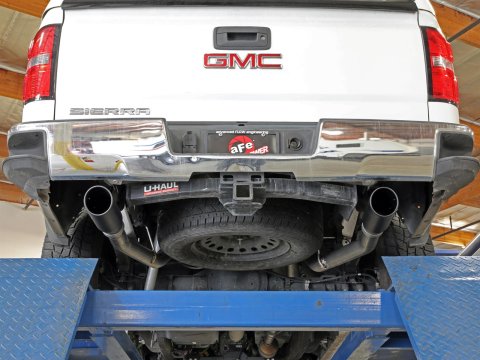 aFe Apollo GT Exhaust Systems for 2009-2018 SIERRA 1500, SILVERADO 1500 - 49-44135-B System, Series, Split Rear, Stainless Steel, Cat-Back, Dual Black Tips, Chevrolet, GMC, Kit