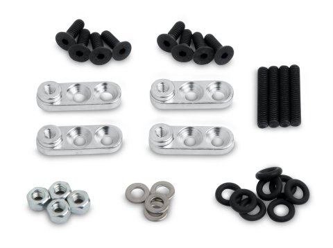 Holley LS Hi-Ram Fuel Rail Adapter Kits 300-230 Components, Hi-Ram, Adapters, CNC Machined, Aluminum, Mounting Hardware, O-rings, Kit
