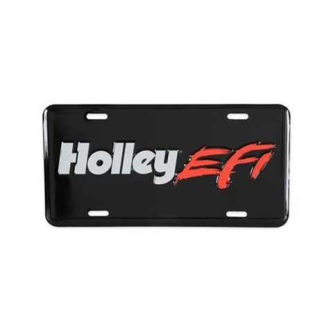 Holley License Plates 36-579 Plates, Steel, White/Red/Black, EFI, 12 in. x 6 in., Each