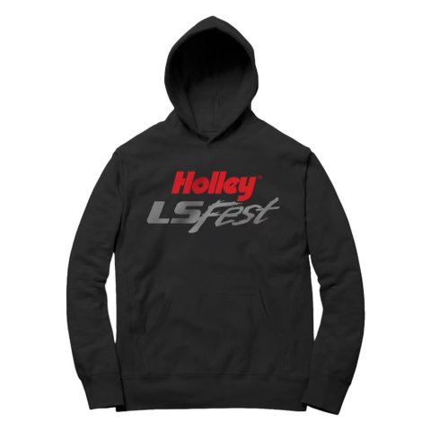 Holley LS Fest Hoodies 10295-XLHOL Sweatshirts, Fest, Hoodie, Dark Gray/Red Logo, Front Graphic, Pullover, Front Pouch, Long Sleeve, Black, X-Large, Each