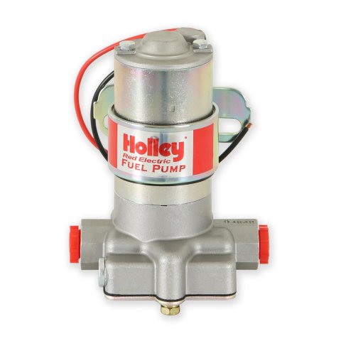 Holley Red Electric Fuel Pumps 12-801-1 Pumps, Electric, External, 97 gph, 367 lph, 7 psi, 12V, 3/8 in. NPT Ports, Female Thread, Aluminum, Silver Finish, Each