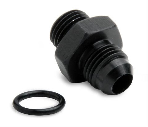 Holley AN to Straight Cut O-Ring Fittings 26-181 Fitting, Adapter, Cut, Straight, Aluminum, Black Anodized, -6 AN, -6 AN, Each