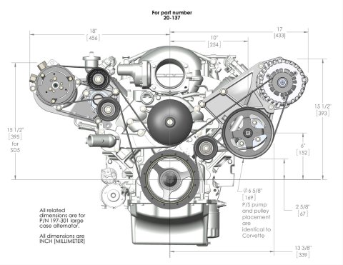 Holley LS Engine Swap Accessory Drive Systems 20-137 Pulley Sets, Serpentine, System, Sanden 508 A/C, Chevy, V8, Kit