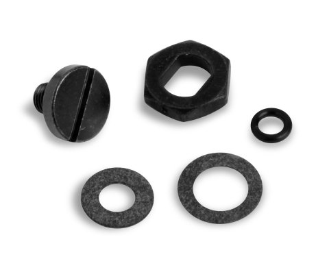Holley Needle and Seat Hardware Kits 34-7BK Carburetor Kits, Adjusting Hardware, Seat, External Adjustable, Brass Screw, Nut, Washers, Black Finish, Kit
