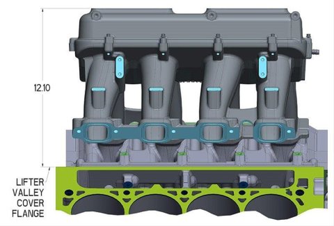 Holley LT Modular Hi-Ram Intake Manifold Tops 300-239 Manifolds, Modular, Hi-Ram, Top Section Only, Standard Deck, Dual Carburetor, 4500 Flange, Aluminum, Satin Finish, Chevy, 6.2L, Each