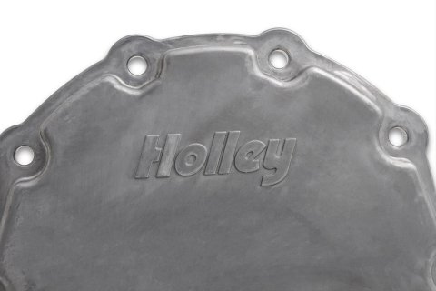 Holley Cast Aluminum Timing Covers 21-150 Covers, 1-Piece, Aluminum, Logo, Natural, Chevrolet, Small Block, Without Crank Sensor, Each