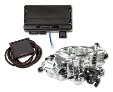 Holley Terminator X Stealth 4150 24X LS EFI Fuel Injection Systems 550-1020 Systems, X, 4150, EFI, Four Injector, Throttle Body, Speed Density, Aluminum, Shiny, Chevy, 4.8-7.0L, Kit