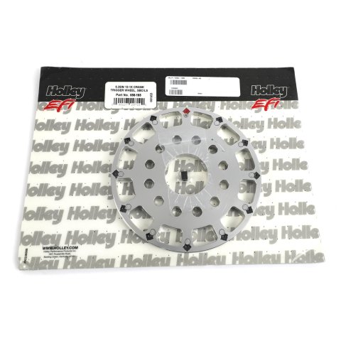Holley Crankshaft Trigger Wheels 556-185 Crank Wheels, EFI, Replacement, 12-1X, Hall Effect, 6.25 in. Diameter, Aluminum, Silver, Chevy, LS, Small Block, Each