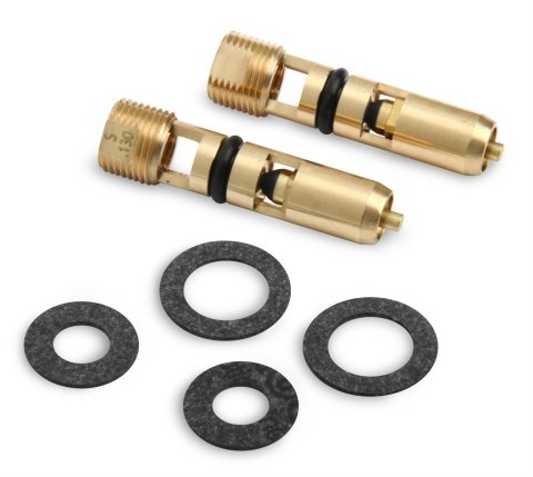 Holley Needle and Seat Assemblies 6-522 Carburetor Seats, Viton® Inlet Needle, Adjustable, Center Hung Float Style, 0.130 in. Seat, Gasket Included, Pair