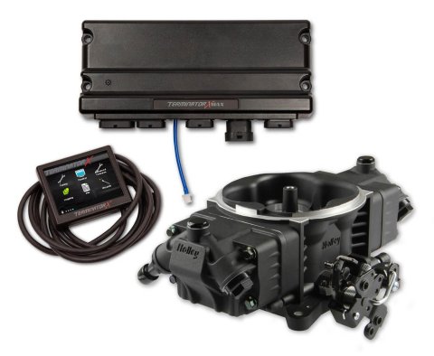 Holley Terminator X MAX Stealth 4150 58X LS EFI Fuel Injection Systems 550-1064 Systems, Max, 4150, EFI, Four Injector, Throttle Body, Aluminum, Black, Trans Control, Chevy, 4.8-7.0L, Kit