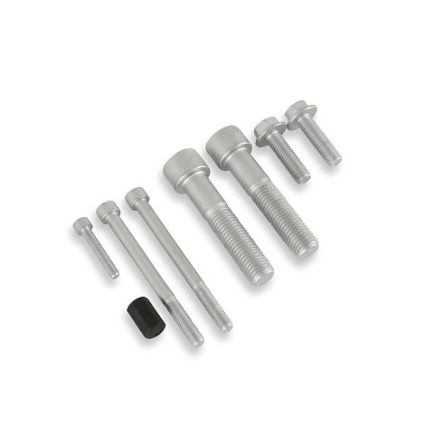 Holley Air Conditioner Brackets 97-421 Brackets, Replacement, Cast Aluminum, Black, for Sanden SD7 Compressor, with High-Mount Accessory Drive, Ford, 7.3L, Godzilla, Each