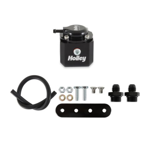 Holley EFI Fuel Pulse Dampers 12-1006 System Dampers, Billet Aluminum, Black Anodized, 40-70 psi, -6 AN Female Threads Inlet/Outlet, Standard Range, Each