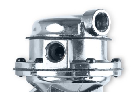 Holley Mechanical Fuel Pumps 12-454-13 Pumps, Mechanical, 130 gph, 7.5-9 psi, Aluminum, Silver, 3/8 in. NPT, Female Thread, Inlet and Outlet, Chevy, 396ci, 402ci, 427ci, 454ci, Each