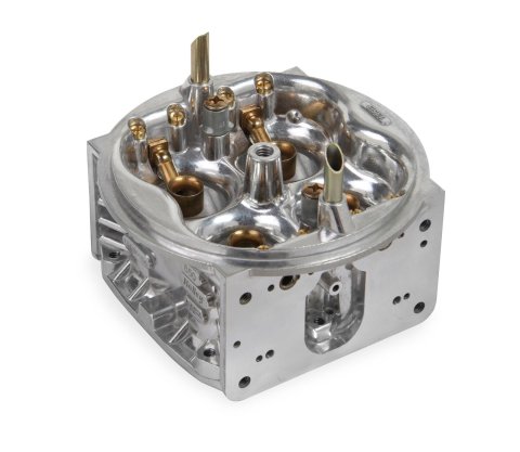 Holley Carburetor Main Bodies 134-301SA Components, Body, HP Series Upgrade, 650 cfm, Aluminum, Shiny Finish, Down-Leg Boost, Gaskets, Brass Jets, Brass Air Bleeds, Each