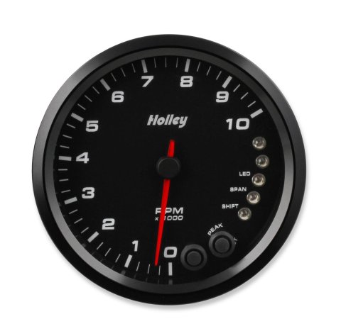 Holley Analog Standalone Tachometers 26-617 Gauge, Tachometer, Style, Analog, 0-10,000 RPM, 3 3/8 in., Black Face, Electrical, Each