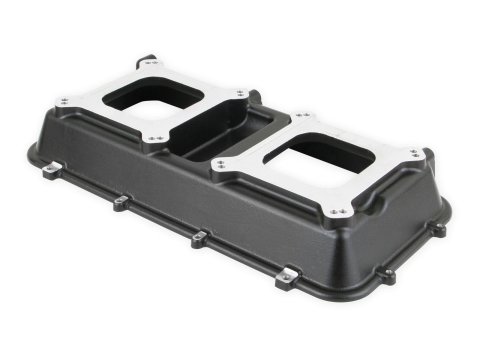 Holley LT Modular Hi-Ram Intake Manifold Tops 300-207BK Manifolds, Modular, Hi-Ram, Top Section Only, Standard Deck, Dual Carburetor, Tunnel Ram, Aluminum, Black Finish, Chevy, 6.2L, Each