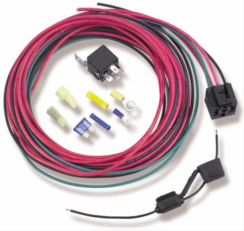 Holley Fuel Pump Relay and Harness Kits 12-753 Relays, Pump, 30 Amp, 12V, Single Pole, Blade Type, Wire Included, Each