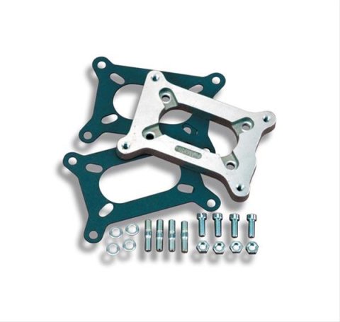 Holley Carburetor Adapters 17-43 Adapters, Open Center Style, 0.50 in. Thick, Hardware, Gaskets, Aluminum, Natural Finish, fits 2300 Series Flange, Each