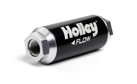 Holley Dominator Billet 10 Microns Fuel Filter with -12 AN Inlet Size 162-570 Filters, Dominator, Filter, Inline, Inlet/Outlet, Female Straight, Paper Element, microns, 260 gph, Black Finish, Gas/E85, Each