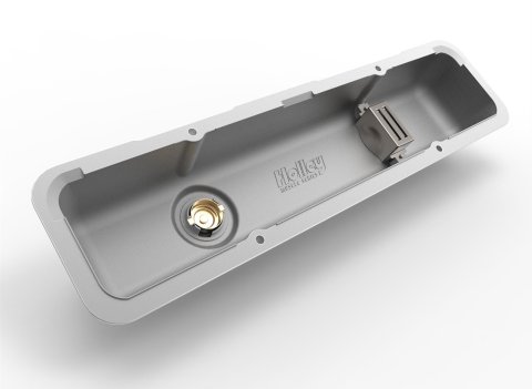 Holley Muscle Series Valve Covers 241-134 Covers, Series, Perimeter Bolt, Stock Height, Finned, Cast Aluminum, Natural Finish, Chevy, 4.3-6.6L, Pair