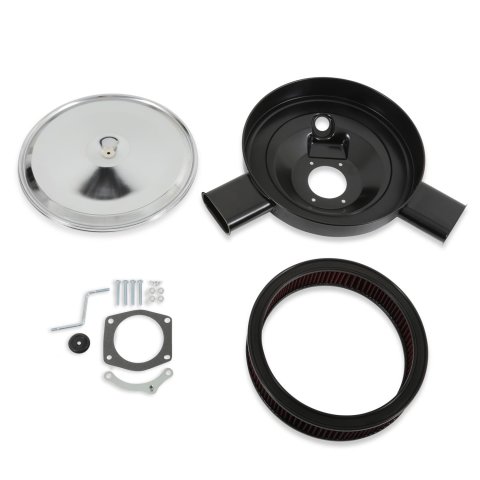 Holley RetroFilter Drive-By-Wire Air Cleaners 120-520 Cleaners, Retrofilter, Drive-By-Wire, 14 in. Round, Dual Snorkel, Aluminum, Chrome, Cotton Gauze Filter, Red, GM LS 4-Bolt 92mm Throttle Body, Kit