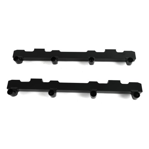 Holley EFI Hi-Flow Billet Fuel Rails 534-285 Rails, Rails, Aluminum, Black Anodized, -8 AN O-ring Inlet Size, Hi-Flow, Cadillac, Chevy, Kit