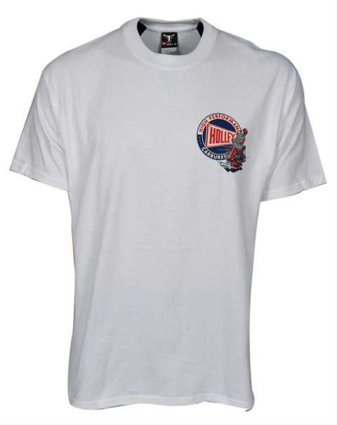 Holley Retro T-Shirt 10000-XXXLHOL T-Shirts, Retro, Short Sleeve, Cotton, White, Speed and Power Equipped Logo, Men's 3X-Large, Each