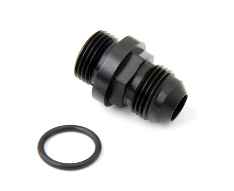 Holley Fuel Bowl Fittings 26-142-1 Fitting, Carburetor Inlet, -8 AN O-Ring to -6 AN, Aluminum, Black, Holley, Ultra Series, Each
