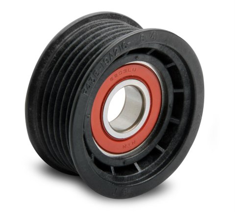 Holley Idler Pulleys 97-153 Pulleys, Holley, Replacement, 6-groove, LS Serpentine, Black, Plastic, 2.323 in. Diameter, for LS Accessory Drive, Passenger Side, Each