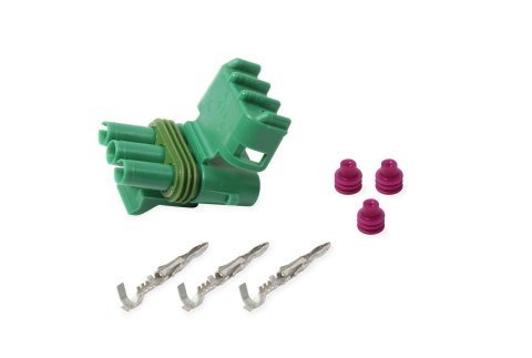 Holley Wiring Harness Connectors 570-212 Weatherproof Connectors, EFI, MAP Connector, Main Harness, Weather Pack, 3-cavity, Tower, Green Plastic, with Pins, Seals, TPA, Each