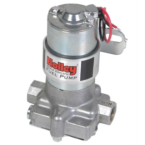 Holley Black Electric Fuel Pumps 12-815-1 Pumps, Electric, External, 140 gph, 530 lph, 14 psi, 12V, 3/8 in. NPT Ports, Female Thread, Aluminum, Silver Finish, Each