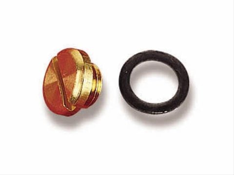 Holley Sight Plugs 26-13 Carburetor Plugs, Fuel Bowl, Plugs, Brass, Gasket Included, Pair