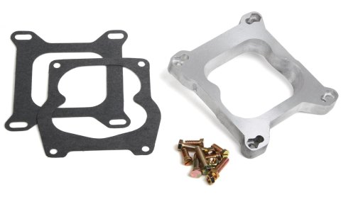 Holley Carburetor Adapters 17-6 Adapters, Open Center, 0.750 in. Thick, Aluminum, Natural Finish, Hardware, Gaskets, 4150/4160 Mounting Flange, Kit