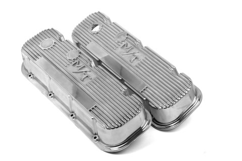 Holley M/T Valve Covers 241-84 Covers, M/T, Finned, Cast Aluminum, Polished, Baffled, Chevy, Gen, V, VI, Mark IV, 396ci, 402ci, 427ci, 454ci, Pair