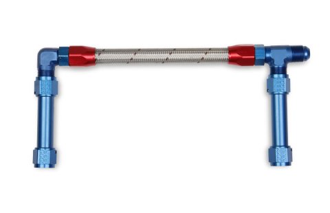 Holley Fuel Lines 34-46 Lines, Braided Flex, Stainless, Aluminum, Red/Blue Fittings, -8 AN Male, -8 AN Female, Ultra 4150HP