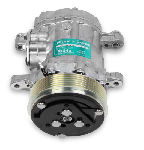 Holley Sanden Air Conditioning Compressors 199-102 Compressors, SD-7 Type, Aluminum, Natural, Clutch, 6-Groove, Serpentine Pulley, Each