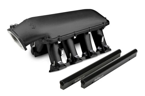 Holley EFI LS Hi-Ram Intake Manifolds 300-116BK Manifolds, EFI, Hi-Ram, Rectangular Port Head, Multi-port, 92mm Bore, Aluminum, Black Finish, Fuel Rails, Chevy, 6.0L, 6.2L, Each