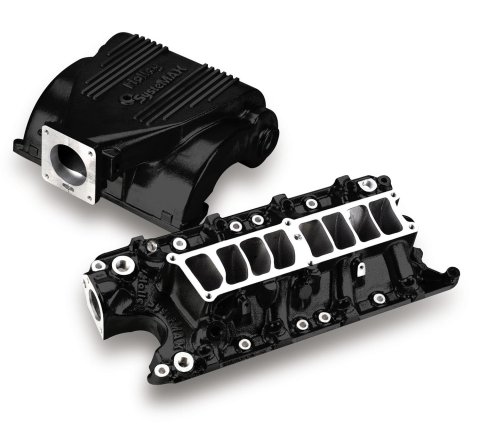 Holley 5.0L EFI Intake Manifolds 300-72BK Manifolds, Systemax, Multi-port Injection, Standard Deck, High Rise, 10.625 in. Tall, Cast Aluminum, Black Finish, Ford, 5.0L, Each