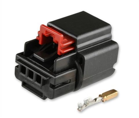 Holley Wiring Harness Connectors 570-240 Weatherproof Connectors, EFI, Hemi, MAP Sensor Connector, Sealed, 3-pin, Female, Black Plastic, with Pins, Seals, TPA, Each