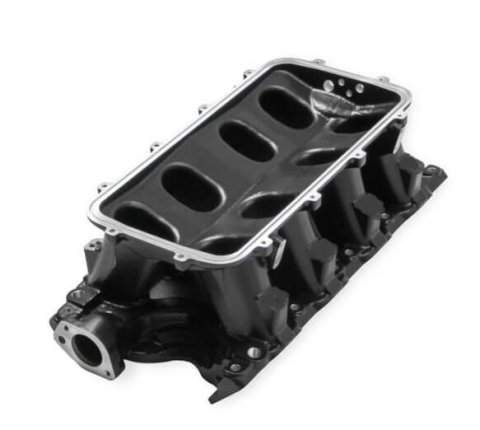 Holley Ford Hi-Ram Carbureted Intake Manifold Bases 300-243BK Manifolds, 351W Ford, Hi-Ram, Base Only, Tunnel Ram, 1,500-7,000 RPM Range, Aluminum, Black Finish, Ford, 5.8L, 9.5 in. Deck Height, Each