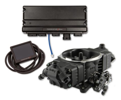 Holley Terminator X Max Stealth 4150 EFI Fuel Injection Systems 550-1015 Systems, Max, EFI, Eight Injector, Throttle Body, Speed Density, Aluminum, Black, Tunable, Trans Control, Kit