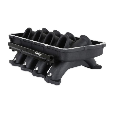 Holley EFI Coyote Hi-Ram Intake Manifold Bases 300-920BK Manifolds, EFI, Hi-Ram, Base Only, Throttle Body Injected, Standard Deck, Aluminum, Black Finish, Ford, 5.0L, Modular, Each