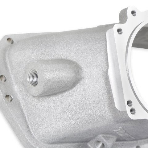 Holley EFI Coyote Throttle Body Adapters 300-925 Adapter, 93mm, Aluminum, Natural, For Ultra Lo-Ram Front Feed Manifold, Ford, Coyote, Each