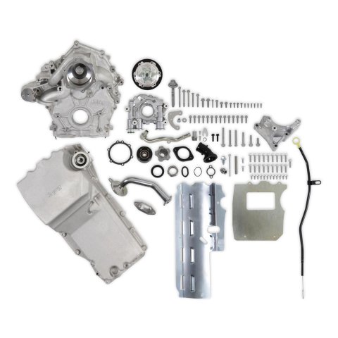 Holley Ford 7.3L Godzilla High-Mount Accessory Drive Base Kits 20-320 Systems, Kit, Oiling System, Serpentine, Natural Finish, Godzilla, Kit