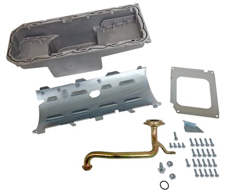 Holley Gen III Hemi Retrofit Oil Pans 302-64 Pan, Pan, Engine Swap, Center Sump, 6 qt. Capacity, Includes Pickup, Cast Aluminum, Natural, Mopar, 6.2 L Hellcat, Kit