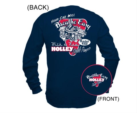 Holley Double Pumper Long Sleeve T-Shirts 10015-XXXLHOL T-Shirts, Pumper, Sleeve, Blue, Cotton, Crew Neck, Men's, 3X-Large, Each